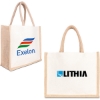 Custom Jute Cotton Tote w/ Webbing Handle with Logo B713