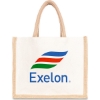 Promotional Jute Cotton Tote w/ Webbing Handle Tan B713