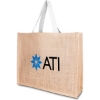 Promotional 10oz. Jute Tote Bag with Cotton Webbing Handle Tan B714