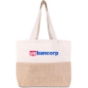 Custom Cotton Canvas Tote Bag with Jute Gusset with Logo B720
