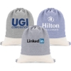 Custom TwinTone Recycled Cotton Drawstring Bag with Logo B743