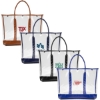 Custom Luxe Button-Top Tote with PU Leather Trim with Logo B772