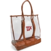 Promotional Luxe Button-Top Tote with PU Leather Trim Brown B772