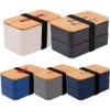 Custom Wheat Straw Bento Box with Logo H458
