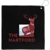 Promotional 12x12 Recycled Golf Towel with Carabiner Black H812
