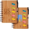 Custom 4.75 x 6 Bamboo Notebook with Pen & Sticky Notes with Logo JT125