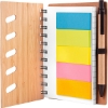 Promotional 4.75 x 6 Bamboo Notebook with Pen & Sticky Notes Bamboo Brown JT125
