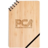 Promotional A5 Corner Spiral Bound Journal Book with Bamboo Cover Bamboo Brown JT142