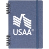 Promotional Spiral Linen Leather Notebook Navy JT147