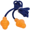 Promotional Silicone Earplugs With Blue Nylon Cord and Clear Clip Case Orange K299