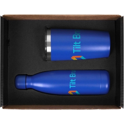 Custom Stainless Steel 17oz. Tumbler & 22oz. Bottle Set with Logo KT117