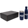Promotional Stainless Steel 17oz. Tumbler & 22oz. Bottle Set Navy Blue KT117