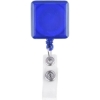 Promotional Square-Shaped Retractable Badge Holder Translucent Blue L303