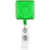 Promotional Square-Shaped Retractable Badge Holder Translucent Green L303