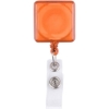 Promotional Square-Shaped Retractable Badge Holder Translucent Orange L303