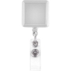 Promotional Square-Shaped Retractable Badge Holder White L303