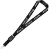Promotional 1 Eco Friendly rPET Lanyard w/ Buckle and Safety Breakaway Black L403