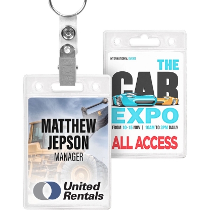 Custom Blank Clear ID/Badge Holder 3.25Wx5H with Logo L504