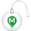 Promotional Digital Mini Round Bag Tag 2x2 White L818