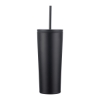 Promotional 24oz. Double Wall SS / PP Mug with Straw Black S302-LD