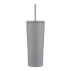 Promotional 24oz. Double Wall SS / PP Mug with Straw Gray S302-LD
