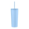 Promotional 24oz. Double Wall SS / PP Mug with Straw Light Blue S302-LD