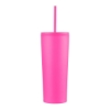 Promotional 24oz. Double Wall SS / PP Mug with Straw Pink S302-LD
