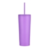 Promotional 24oz. Double Wall SS / PP Mug with Straw Purple S302-LD