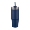 Promotional 30oz. Dual Wall Stainless Steel & PP Tumbler with Clear Lid Navy S303-LD