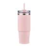Promotional 30oz. Dual Wall Stainless Steel & PP Tumbler with Clear Lid Pink S303-LD