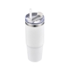 Promotional 30oz. Dual Wall Stainless Steel & PP Tumbler with Clear Lid White S303-LD
