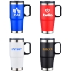 Custom 24oz Double Wall SS / PP Mug with Clear Closure Lid and Hand with Logo S304-LD