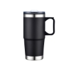 Promotional 24oz Double Wall SS / PP Mug with Clear Closure Lid and Hand Black S304-LD