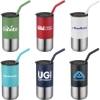 Custom 16oz. Double Wall SS / PP Tumbler w/Silicone Sip Steel Straw with Logo S305-LD