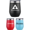 Custom 12oz. Double Wall SS / PP Wine Mug with Clear Lid with Logo S306-LD