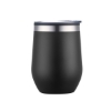 Promotional 12oz. Double Wall SS / PP Wine Mug with Clear Lid Black S306-LD