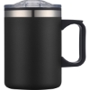 Promotional 14oz. Double Wall SS / PP Campfire Mug with Clear Lid Black S308-LD