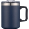 Promotional 14oz. Double Wall SS / PP Campfire Mug with Clear Lid Navy S308-LD