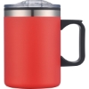 Promotional 14oz. Double Wall SS / PP Campfire Mug with Clear Lid Red S308-LD