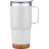 Promotional 24oz. SS Travel Mug with Cork Base and Handle White S324-LD