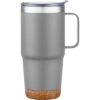 Promotional 24oz. SS Travel Mug with Cork Base and Handle Gray S324-LD