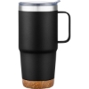 Promotional 24oz. SS Travel Mug with Cork Base and Handle Black S324-LD