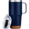 Promotional 24oz. SS Travel Mug with Cork Base and Handle Navy S324-LD
