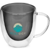 Promotional Double Wall Glass Mug 8.5 oz. Smoke Gray/Clear S800