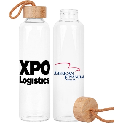 Custom The 18oz. Vidro Glass & Bamboo Bottle with Logo S905