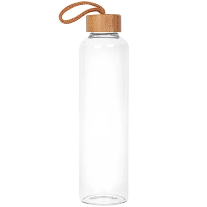 Custom 25oz. High Temp Glass & Bamboo Bottle with Logo S907