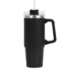 Promotional Little Hippo Mug & Straw Lid w/ Twist Closure - 30oz. Black S909