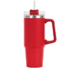 Promotional Little Hippo Mug & Straw Lid w/ Twist Closure - 30oz. Red S909