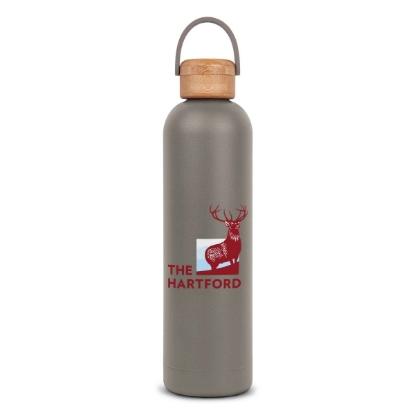 Custom Allegra Bottle with Bamboo Lid 25 oz. with Logo S915
