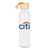 Promotional Meriden Sustainable Aluminum Bottle with Bamboo Lid &Cotton White S940